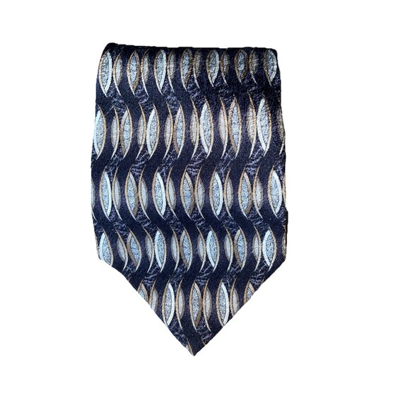 Vintage Pierre Cardin Men's Necktie Tie Silk   Geometric Black Gold Neutrals - Picture 6 of 6